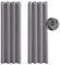 Vorhang Blickdicht mit Ösen 60 x 140 cm Dicke Thermogardine Kälteschutz Warm Verdunkelungsgardine mit Kräuselband 2Er Set für Schiene Blackout Curtains, Hellgrau