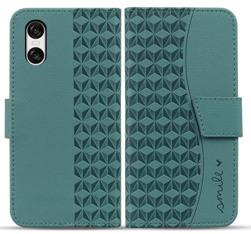 Rostsant Handyhülle für Sony Xperia 10 VI Hülle Premium PU Leder Schutzhülle Sony Xperia 10 VI Flip Case Brieftasche Kartenschlitz Hülle für Sony Xperia 10 VI Grün