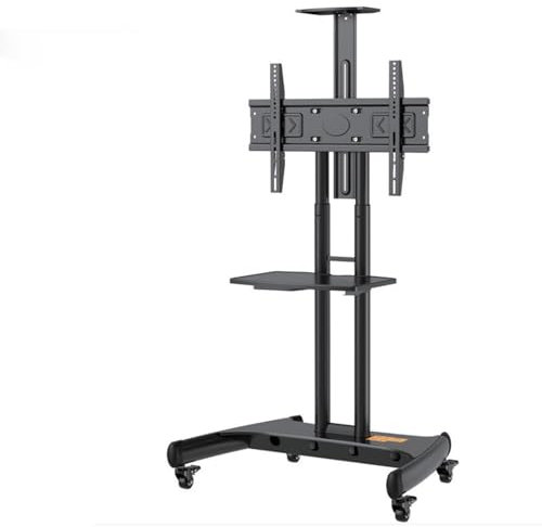 GUODDM Height Adjustable TV Floor Stand - Mobile Tv Cart With Wheels Mobile TV Stand, TV Mount For 32-75inch/50-90in, Heavy Duty Universal TV Holder Stand With Casters, Steel Frame(32-75in tv)