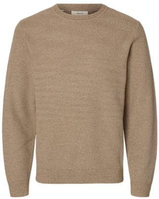 SELECTED FEMME Slhross Ls Knit Structure Crew Neck Noos