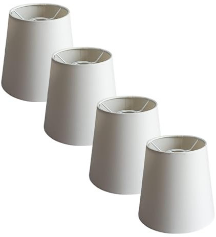 4 Stück Lampenschirm Hängelampe Stoff E14 Ersatzschirm Lampenschirme E14 Ersatzteil Stoffleuchte Tischleuchte Pendelleuchte Lampenschirm weiß (4 Stk. konisch weiß Pendelleuchte)