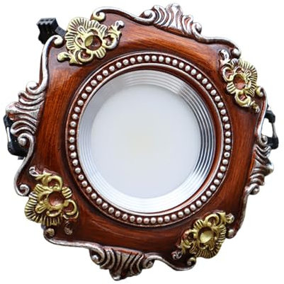 WLBHWL 3CCT Einstellbares Dimmbares LED-Einbaustrahler - Braune Deckenleuchte Im Retro-Stil Mit Prallverkleidung, Harz- Und Aluminium-Bauplattenleuchte