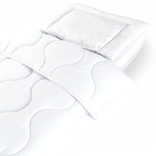 Plumeri Kinderbettdecke 90x120cm + Flaches Kissen 40x60cm – Antiallergisch – Ganzjahres-Bettwäsche-Set Oeko-Tex Standard 100 Zertifizierung