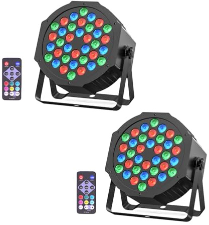 DayFlicker 2PCS RGB LED Par Scheinwerfer, 36 LED Strahler Discolicht mit Fernbedienung und Sound-Aktivierung, Disco Licht Partylicht für DJ Hochzeit Konzert Club Bar Hochzeiten Geburtstagsfeiern