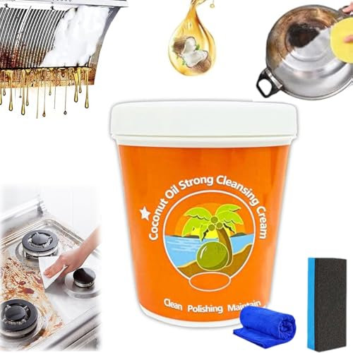 Multi-purpose Oil Cleaning Paste, Coconut Oil Cleanings & Polishing Paste, Stainless Steel Cookware Cleaner, 3 In 1 Stainless Steel Coconut Oils Cleaning Pastes, for Oven, Pot and Stove (1, pcs)