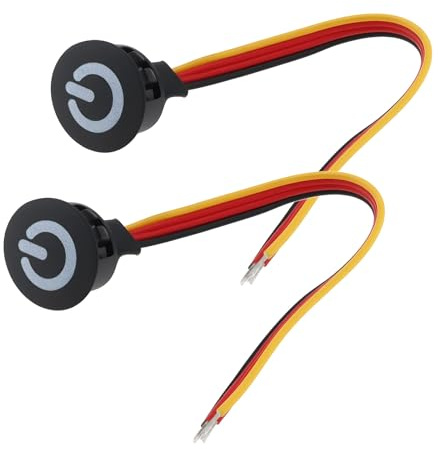 The Lord of the Tools 2 Pezzi Interruttore Dimmer Touch DC12V 10W Foro Di Montaggio 16mm Per Apparecchi Di Illuminazione A LED Nero