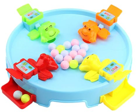 Beaupretty Jeu Éducatif Grenouilles Avalant des Perles Coordination Main-Œil Jouet Haricots Drôles Interaction Parent-Enfant Jeu De Société 10.04X10.04X2.36 Pouces