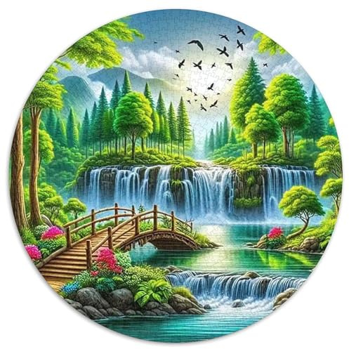 Schöner Wasserfall 1000 Teile Puzzles Szenery Rundes Puzzle Für Erwachsene Und Kinder Pädagogisches Für Erwachsene Kinder Buntes Tier Geschenke 1000pcs (67.5x67.5cm)