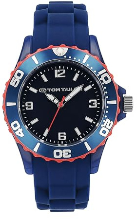 Tom Tailor Armbanduhr mit Silikonband für Jungen, Silber, wasserdichte 3 bar, Geschenkidee, kommt in Uhren Geschenkbox, 2100705