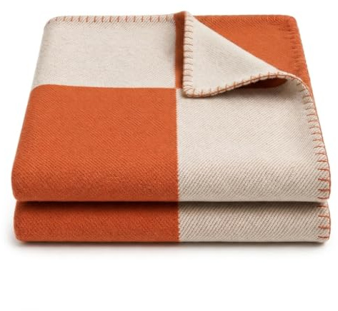 Xalveria Luxusdecke Kaschmir & Wolle – Kuscheldecke für Sofa & Sessel | 130 × 180 cm, Weiche Wohndecke, Stilvoll und wärmend, Ganzjährig einsetzbar, Für Sofa, Bett und Sessel