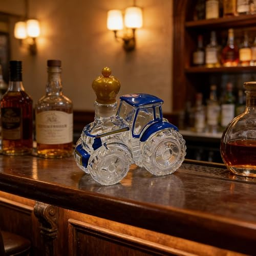 Yongmcxhhj Botella de licor de tractor 3D, vaso de whisky de tractor, dispensador de botellas de vino vacías a prueba de fugas, botellas de whisky en forma de coche para decoración de bar en casa