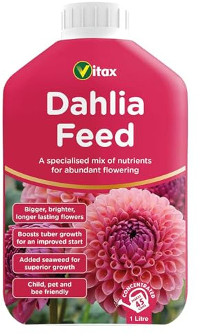Vitax Dahlia Feed 1 Litre | Makes Up To 200 Litres | High Potash Feed | Bigger Brighter Longer Lasting Flowers