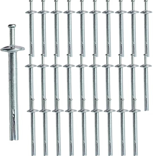 Rust Resistant Drive Nail Anchors – Hammer Drive Nail in Anchor with Expansion Body, Hammer Set Concrete Anchor for Walls, Cabinets – Easy Install, Works on Concrete, Brick,Hollow Block (30 Pcs,M6*50)