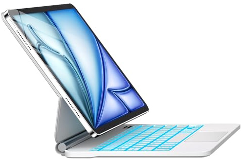 Custodia per iPad Air 11 con tastiera (M4/M3/M2,2026/2025/2024), iPad Pro 11 (4a/3a/2a/1a generazione) e Air 5/4a, custodia magnetica in stile magico con retroilluminazione a 7 colori, trackpad