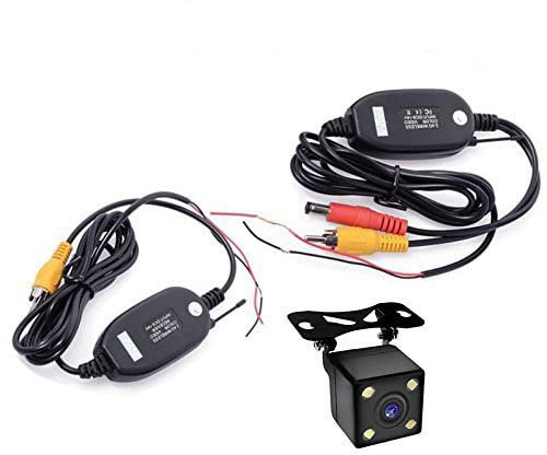 kunfine HD universal resistente al agua cámara de visión trasera inalámbrica con 4 LED Coche Trasera Inversa Cámara RCA cámaras de visión nocturna de aparcamiento asistencia