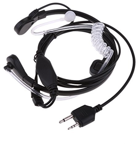 alla Moda Walkie Talkie 2pin Laringofono PTT Auricolare Microfono a Gola Vibrazione per Midland M24 M48 Alan HP450