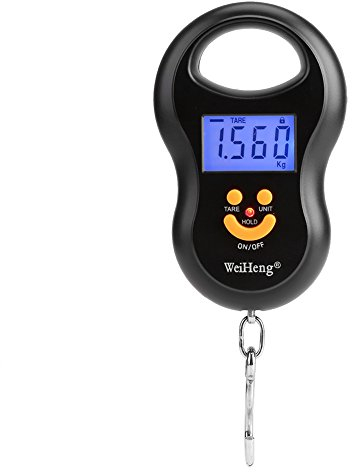 Gepäckwaage, 50 kg/10 g, LCD-Digital-Tasche/Tragbare Kran-Waage, elektronische Kapazität, Haken zum Aufhängen, für Flugzeug, Reisen, Gepäck, Gewicht, Zuhause, Shopping, Angeln