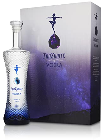 Tanzanite Vodka Gift Set with Four Shot Glasses - 70cl Premium French Vodka