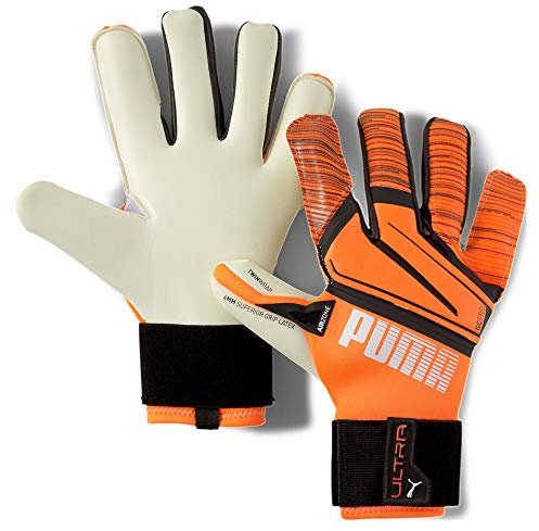 PUMA Uni Torwarthandschuhe Puma Ultra Grip 1 Hybrid Pro, Shocking Orange-Puma White-Puma Black, 9, 41696