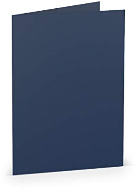 PAPERADO 100 Faltkarten DIN B6 - Jeans gerippt Dunkel-Blau - 220 g/m² - 12 x 16,9 cm - Blanko Doppelkarten Klappkarten Basteln Einladungskarten
