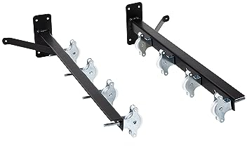 Sauvic Tendedero de Pared con 8 poleas Acero plastificado Negro (Resina)