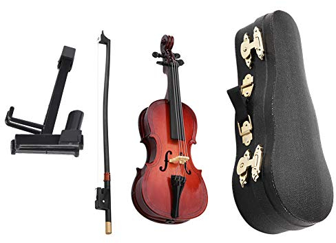 Instrumentenmodell, 5,5 Zoll Holzminiatur-Cello-Replik mit Etui, Geschenken, Ornamenten, ein für Weihnachten und Geburtstag