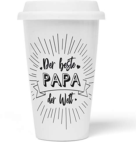 JUNIWORDS To-Go Becher mit Deckel, Der beste Papa der Welt (1000323)