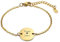 INBLUE Personnalisé Monnaie Bracelets Gravé Lettre Initiale Nom pour Femmes Fille Cheville avec Chaîne Réglable Pierre de Naissance en Acier Inoxydable Rond Coeur Disque Dainty Charme Bijoux Cadeaux