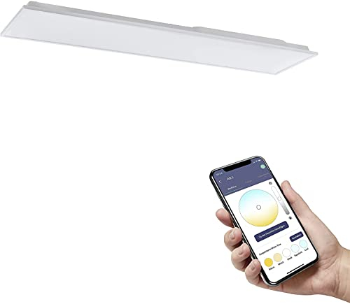 EGLO connect.z Smart-Home LED Panel Herrora-Z, Deckenlampe L 120 cm, ZigBee, App und Sprachsteuerung Alexa, Lichtfarbe einstellbar (warmweiß-kaltweiß), dimmbar