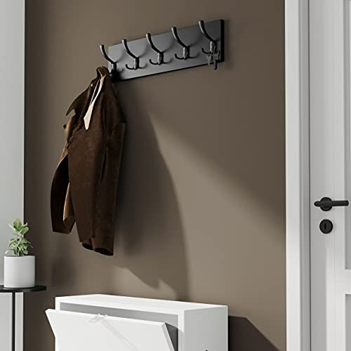 AKKE 15x70 | PICO Garderobenleiste Wandgarderobe Garderobe Wandpaneel Kleiderstange SCHWARZ | SCHWARZ