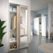Dmora - Armoire Tulipano, Armoire avec 2 portes coulissantes et miroir, Armoire avec tringle à vêtements et étagères, 100% Made in Italy, 90x45h195 cm, Chêne et Blanc