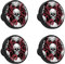 Runde Möbelknopf Totenkopf Roter Oktopus Schubladengriff Kristall Schubladenknopf Schwarz Möbelgriff Türgriffe Für Schrank Kommode Schublade 4 Stück 3.3x2.5 cm