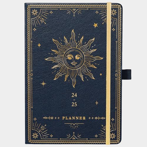 Planer 2023-2024,12 Monate akademischer Wochenplaner 2023-2024, Juli 2023,Juni 2024, 14.6x21 cm, weiches Kunstleder mit dickem Papier, Stiftschlaufe, B. Rucktasche inkl. 40 Notizseiten – Mystic Blue