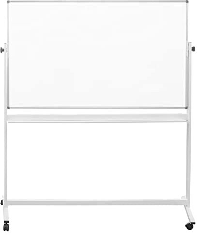 Lavagna magnetica bifacciale scrivibile 90x150 cm | con ruote e supporto per pennarelli