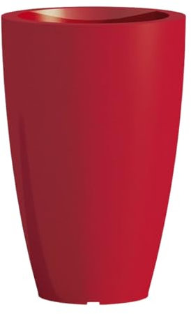 Decorspace Vase Cromia Prisma rund Dekoration aus Harz Made in Italy Ø 33 x 50 cm (Rot)