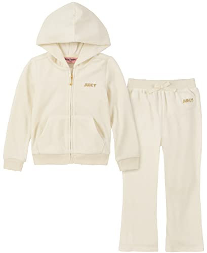 Juicy Couture 2-teiliges Jogging-Set für Mädchen, Egret, 5