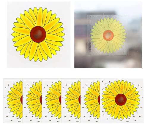 16PCS Window Fly Traps, Flies & Bug Window Fly Trap, Sunflower Style Window Fly Stickers, Floral Pattern Design Sticky Fly Catcher for Indoor Houseflies Fly Gnat