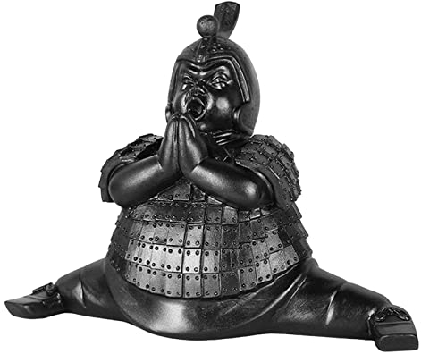 Duiaynke Harz Antike Terrakotta Soldaten Puppe Figuren Statue Antike Sammlung Bücherregal OfficeTabletop Heimdekoration