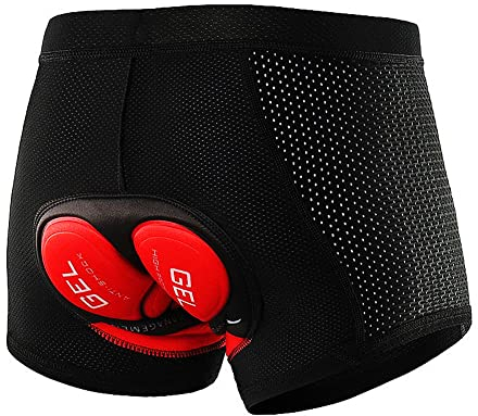 NuCamper Herren Radunterhose Fahrradhosen Gepolstert mit Elastische 5D Gel Sitzpolster Stoßfeste Schnelltrocknende Atmungsaktiv Fahrradunterhose Fahrrad Unterwäsche