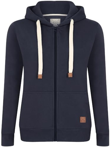 Blu Apparel Womens Zip Hoodies Extra Warm women's Zipped Hoodie Ladies Plain Hoodie Winter Warm Fleece Lined Zip Up Jacket Sweatshirt ActivewearJumper (UK, Numeric, 16, Regular, Regular, Navy)