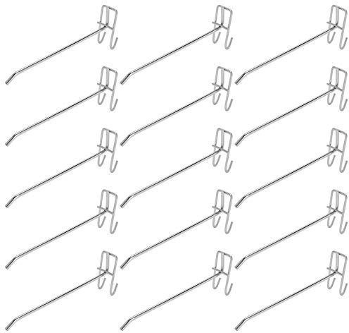 Tomotato 30 Pezzi Ganci per Pannello Forato, Gancio per Griglia per Scaffale in Metallo per Supermercato, Staffa da Parete per Griglia, Gancio per Visualizzazione per Pannello Forato (20cm)