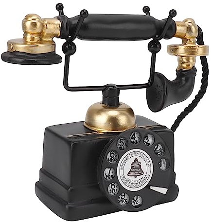 Telefono Vintage in Stile Europeo, Telefono da Scrivania Antico Vecchio Stile, Telefono di Casa con Cornetta con Quadrante Antico, Telefono Decorativo per Ufficio Domestico (-14)