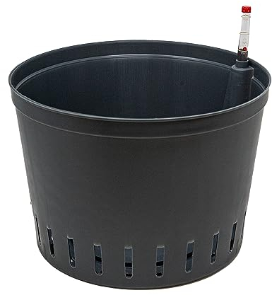 Leni Kulturtopf für Hydrokultur-Systeme Set mit Wasserstandsanzeiger | Größen zur Wahl 5-32 cm rund | Langlebiger Kunststoff (1er-Pack, Ø: 28cm | H: 19cm)