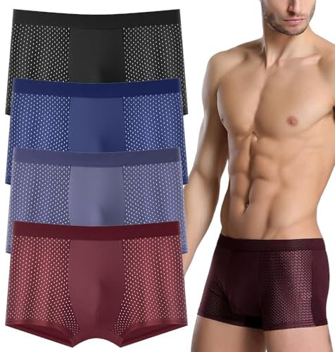 IFFANY Boxer Boxhero in Fibra di bambù, Intimo Maschile Traspirante in Nylon, Intimo Maschile in Seta Ghiaccio