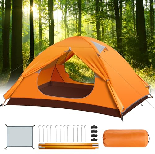 Zelt, VOSOIR Ultraleichte Camping Zelt, Kuppelzelt 2-3 Personen Wasserdichtes, UV-Schutz, 3-4 Staffel, Aluminum Zeltstange, Sofortiges Aufstellen, für Strand, Trekking, Camping und Outdoor
