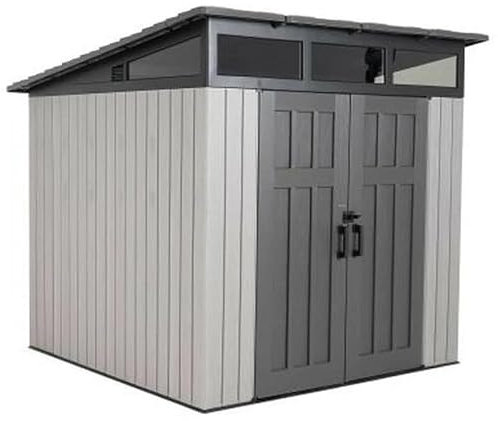 Habrita Foresta Abri de Jardin Habrita AP2424BO en résine Imitation Bois Surface 6,45m2 Toit monopente