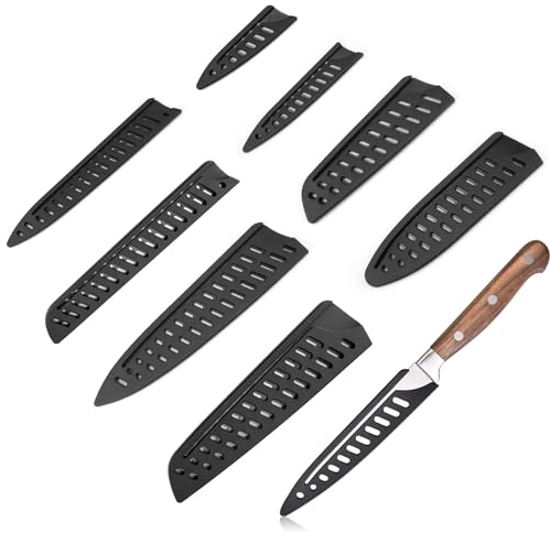 AMONENZ 8 Pièces Protège Couteau Ventilé, Protection de Bord et de Lame, Adaptée à Différents Types de Housse