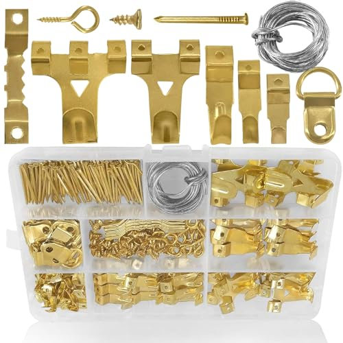 250 PCS Picture Hooks Picture Hanging Kit Heavy Duty Picture Hangers with Picture Wire Picture Hanging Wire Picture Hanging Kit for Picture Frame Fixing Heavy Duty Picture Hooks