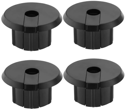 Create idea Kabeldurchführung, Kunststoff, 2,5 cm, für Starlink Ethernet-Kabeldurchführung, Möbel, Drahtlöcher, Netzwerkkabel, fester Carder, Schwarz, 4 Stück
