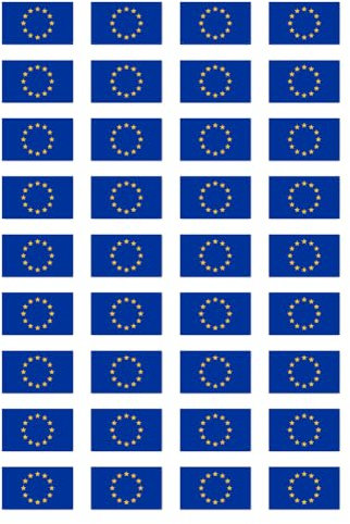 Aufkleber: 25x15 mm, 36 Stück - Flagge - Europa - EU - für Auto, Koffer, Laptop und mehr